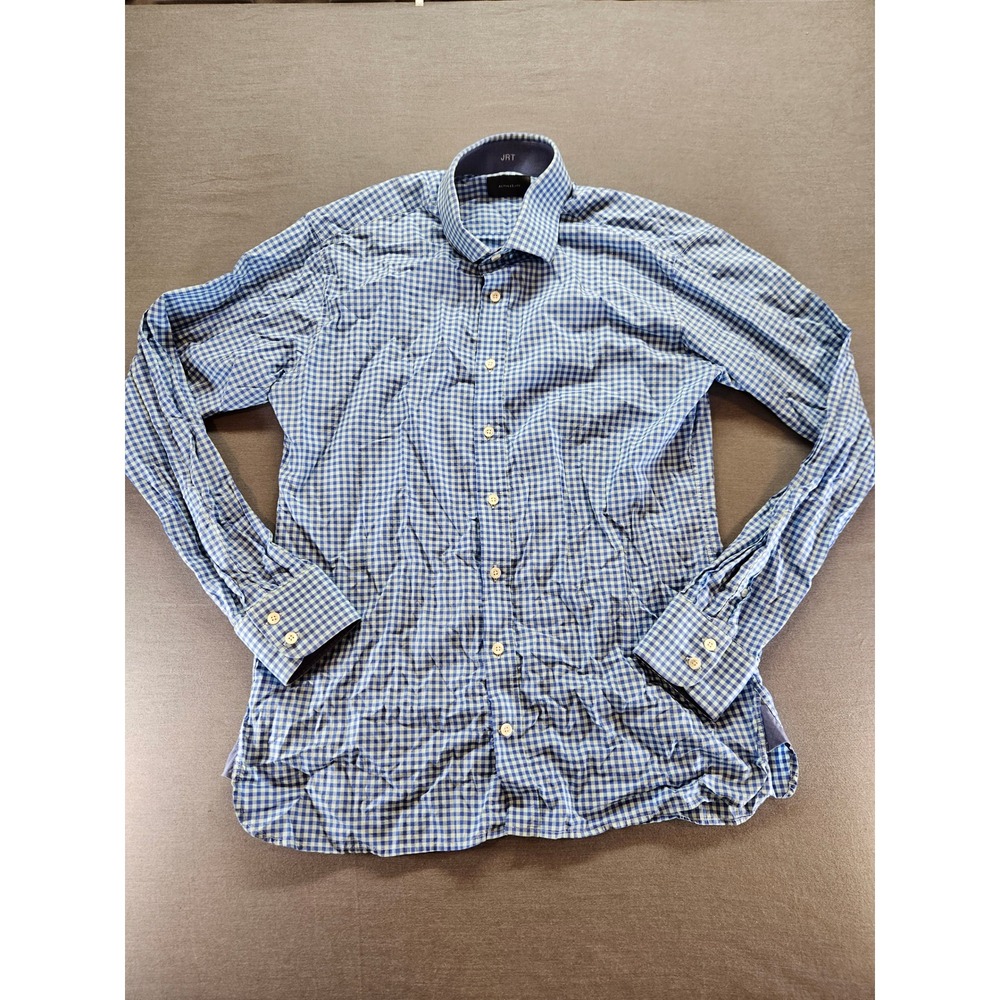 Alton Lane Mens Blue Gingham Check Button Down Shirt Long Sleeve Spread Collar